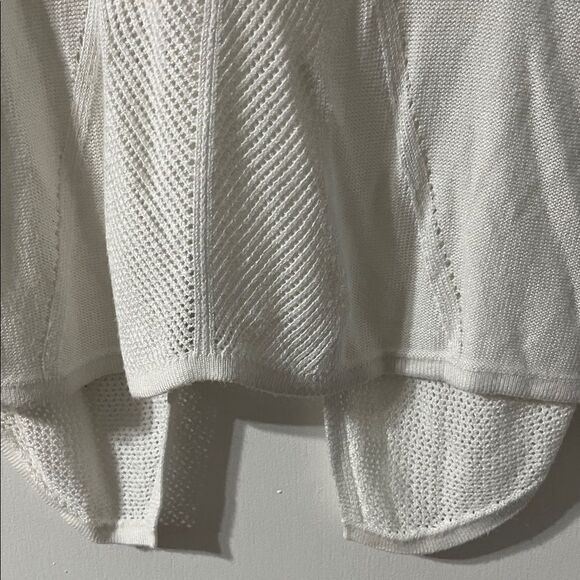 White House Black Market White Knit Long Sleeve Blouse - Picture 3 of 6